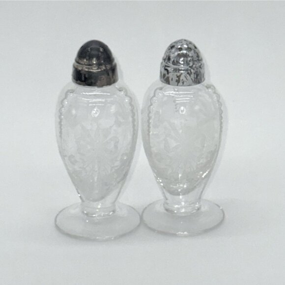 Vintage Heisey Orchid Salt and Pepper Shaker set in excellent condition - Picture 4 of 8